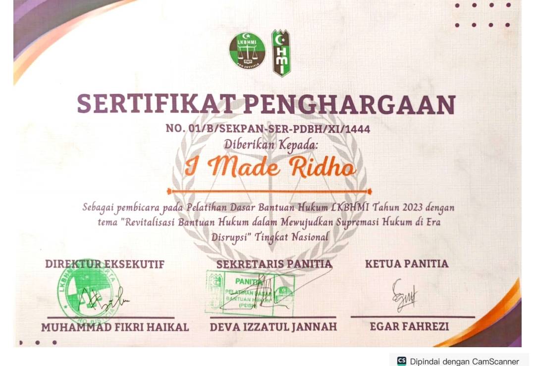 Sertifikat Spesialis Hukum Siber